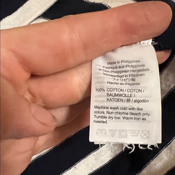 J. Crew Black and White Striped Long Sleeve Top - Picture 4 of 5